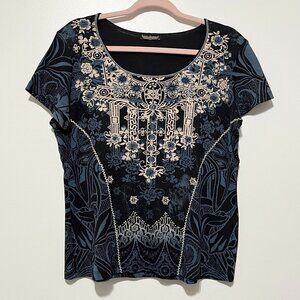 Vanilla Sugar Womens Y2K Embellished T Shirt Size M 2000s Grunge Streetwear Goth